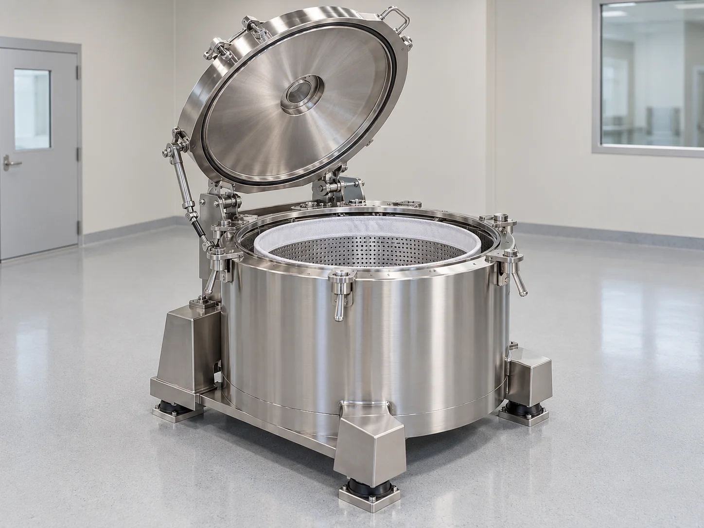 Illustrative manual top-discharge centrifuge concept